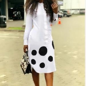 Dot Print Shirt Dress